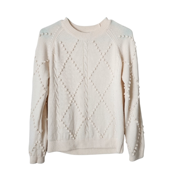 Amour Vert Sweaters - AMOUR VERT 100% wool knit bobble sweater in ecru size S